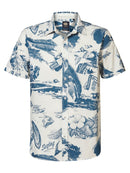 AOP Short Sleeve Shirt - Petrol Blue