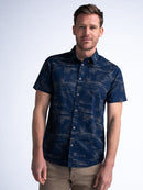 All Over Print Shirt - Petrol Blue