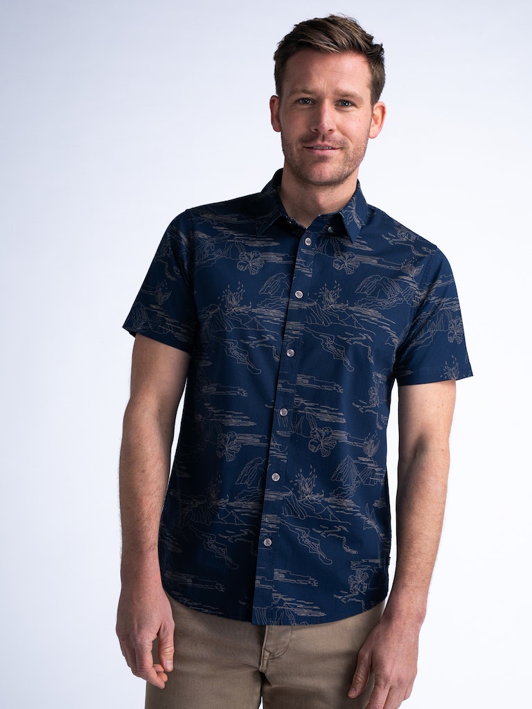 All Over Print Shirt - Petrol Blue