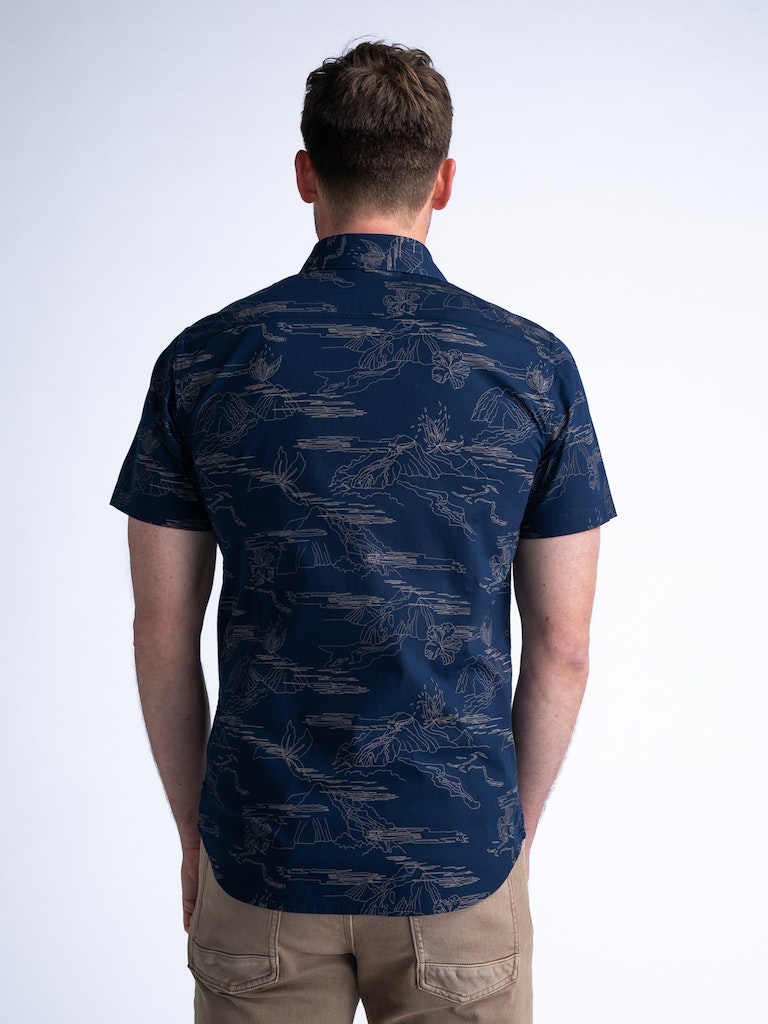 All Over Print Shirt - Petrol Blue