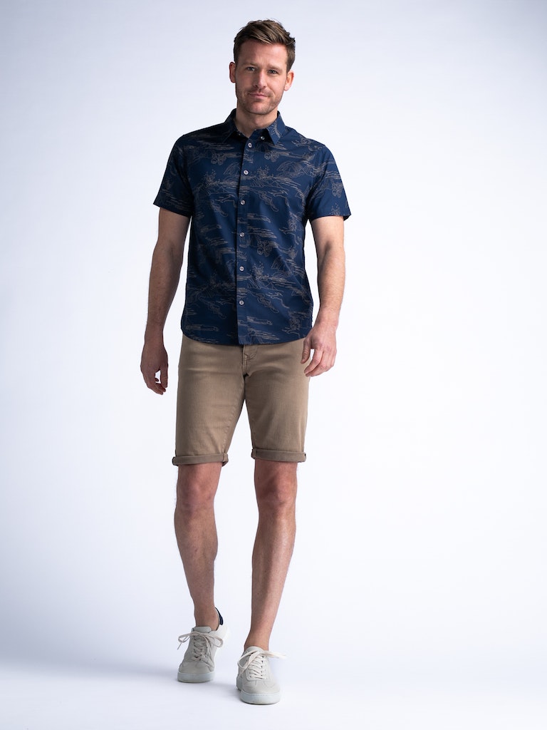 All Over Print Shirt - Petrol Blue