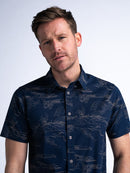 All Over Print Shirt - Petrol Blue