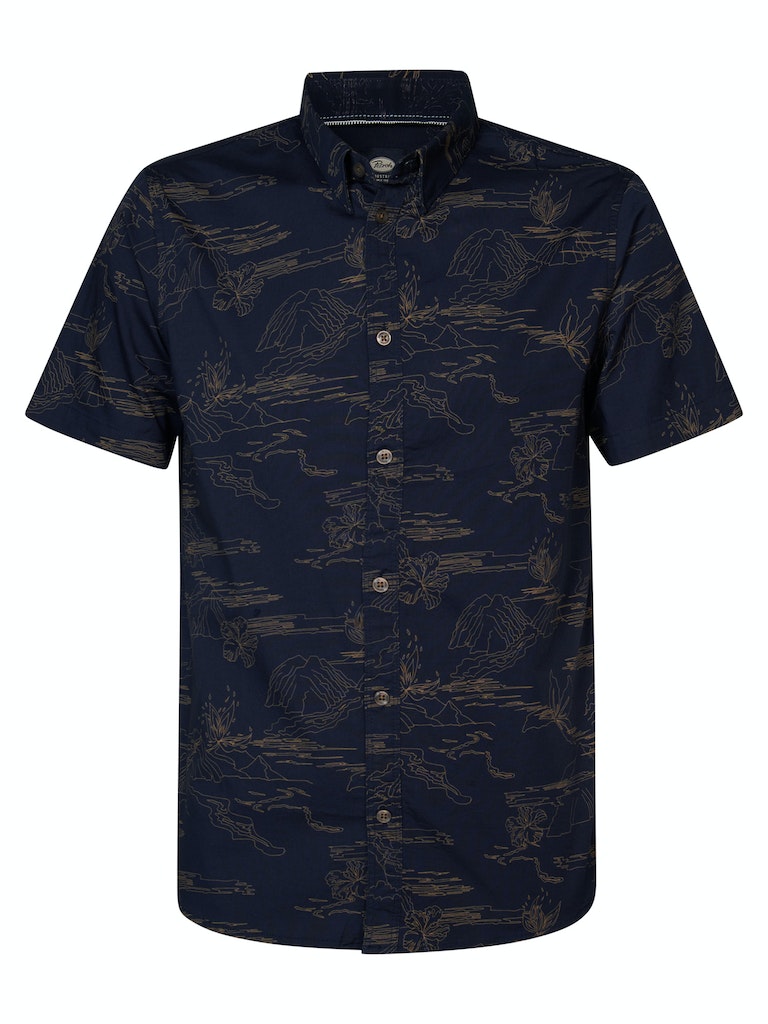All Over Print Shirt - Petrol Blue