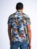 All Over Print Shirt - Petrol Blue