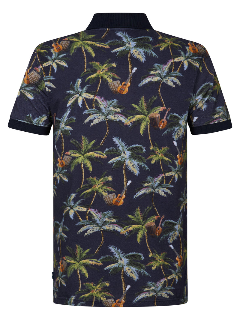 Print PoloShirt - Navy Blue