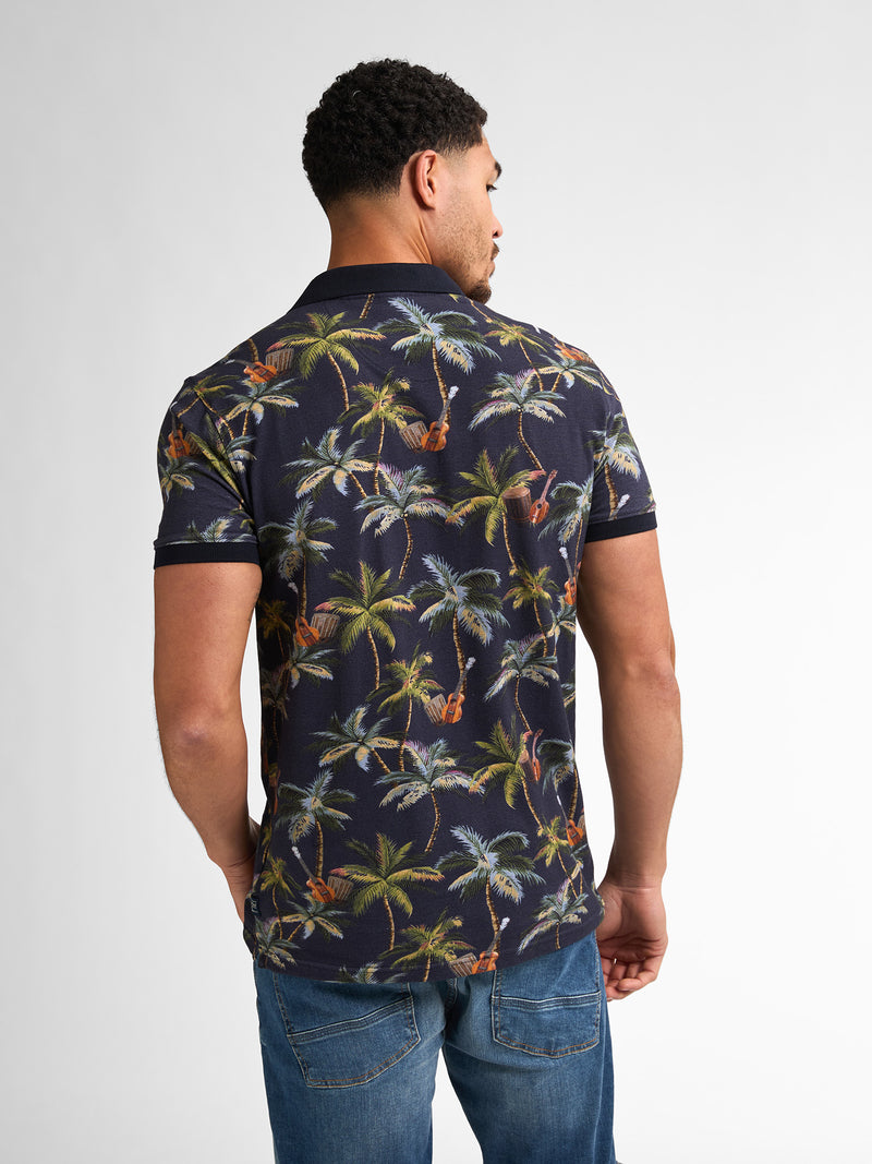 Print PoloShirt - Navy Blue
