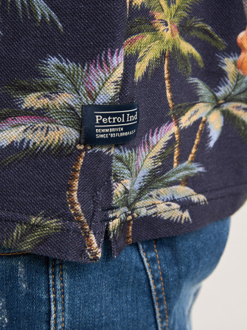 Print PoloShirt - Navy Blue