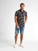 Print PoloShirt - Navy Blue