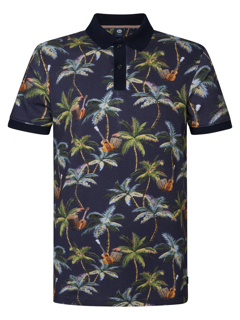 Print PoloShirt - Navy Blue