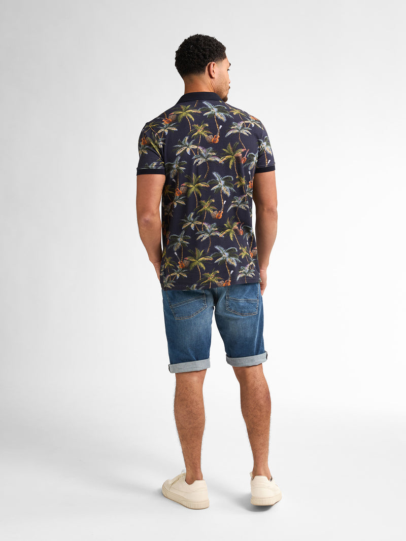 Print PoloShirt - Navy Blue