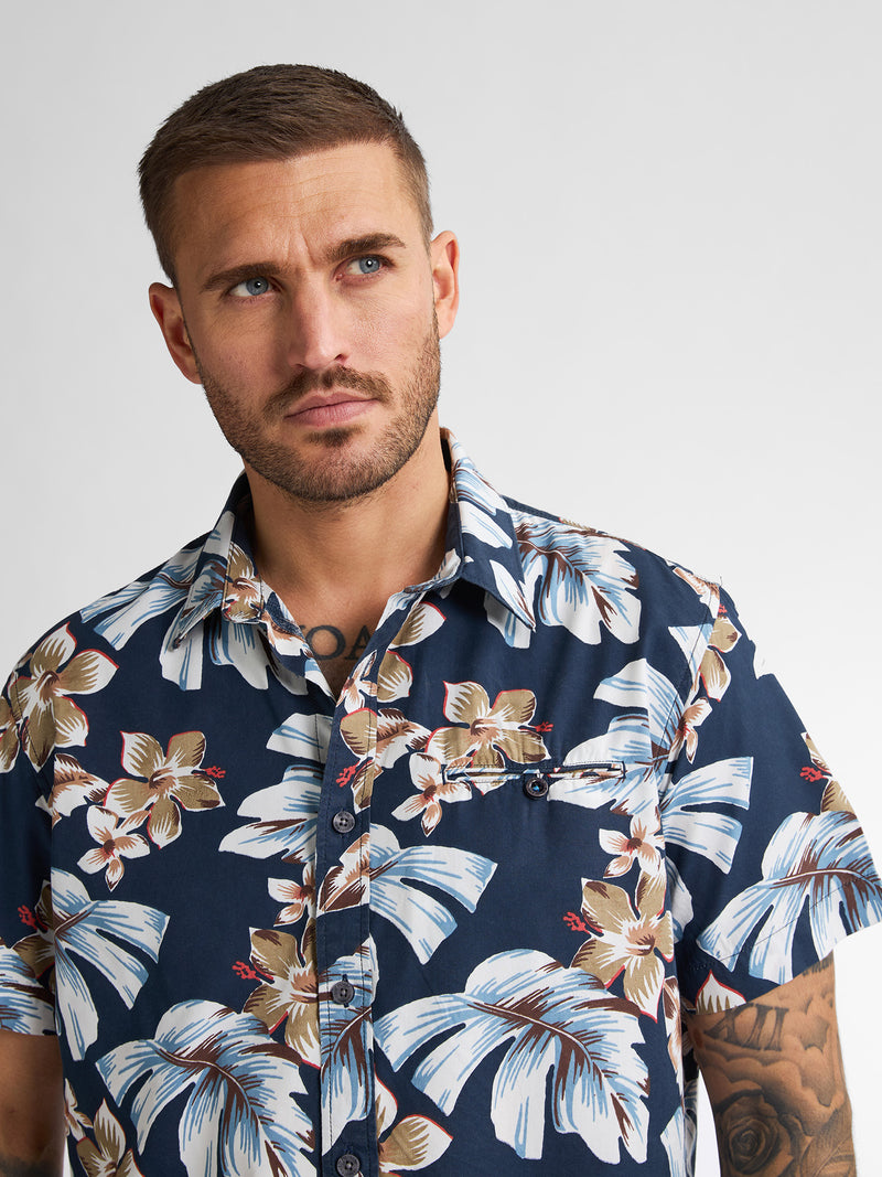 All Over Print Shirt - Navy Blue