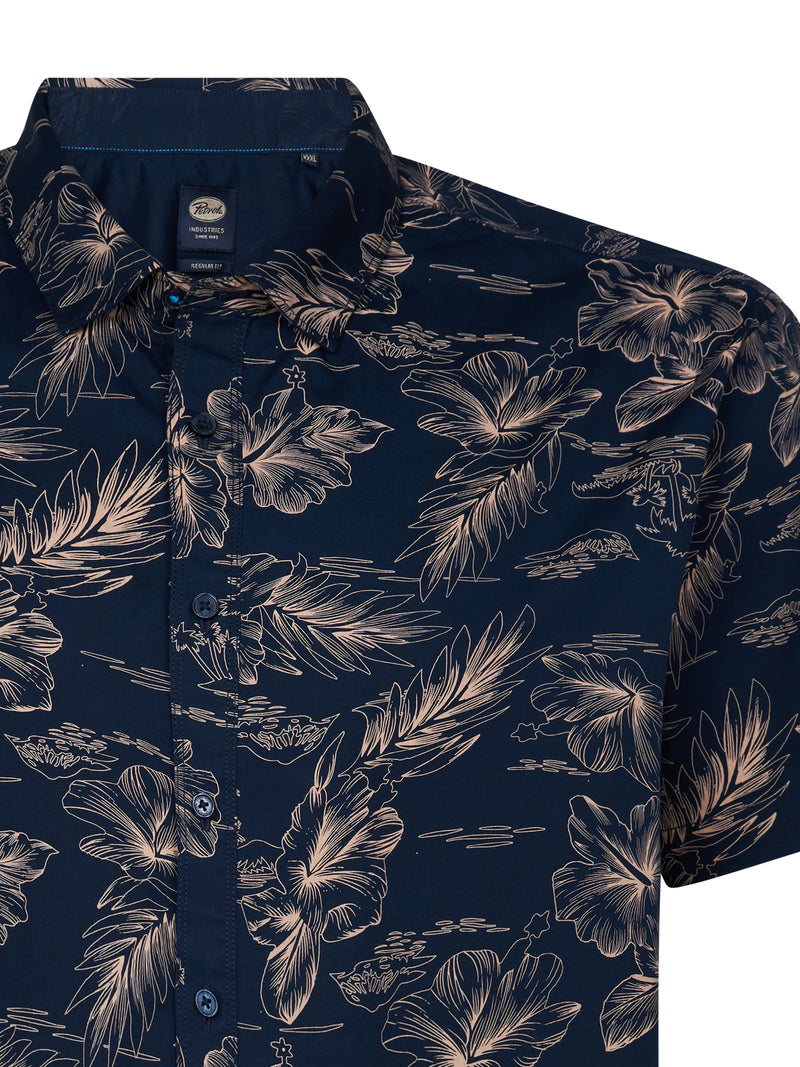 All Over Print Shirt - Navy Blue