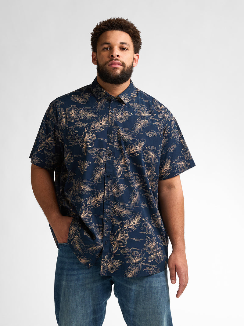 All Over Print Shirt - Navy Blue