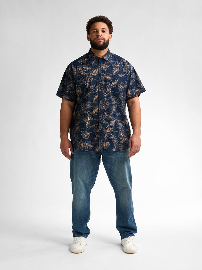 All Over Print Shirt - Navy Blue