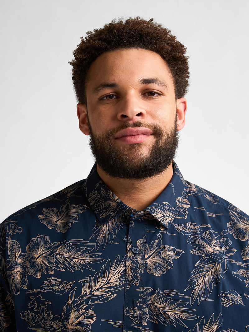 All Over Print Shirt - Navy Blue