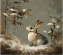 Woodland Bunny in The Snow Velvet Cushion