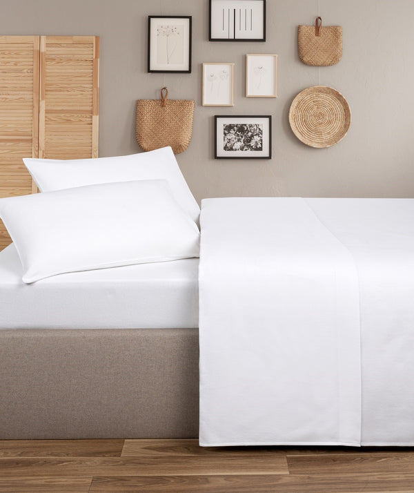 Brushed Cotton Fitted Sheet - White
