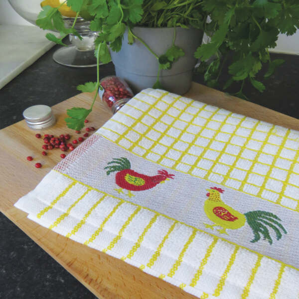 Poli-Dri Jacquard Chickens Tea Towel