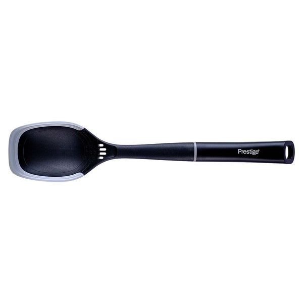 2in1 Solid Spoon With Silicone Edge - Grey