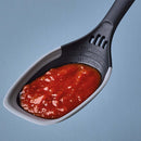 2in1 Solid Spoon With Silicone Edge - Grey