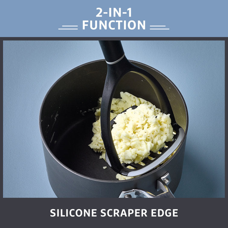 2-In-1 Kitchen Tools Potato Masher With Silicone Edge
