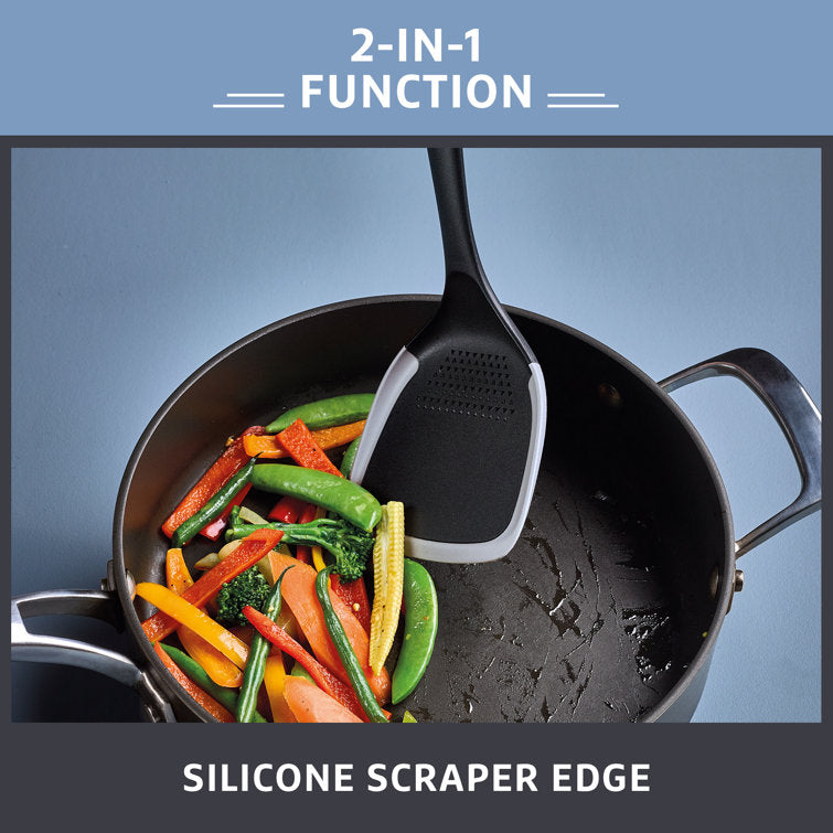 2in1 Solid Turner with Silicone Edge - Grey