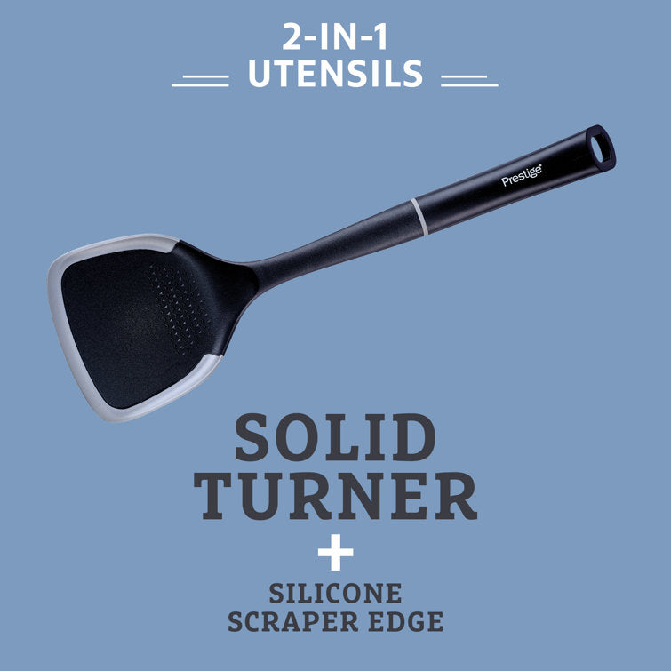 2in1 Solid Turner with Silicone Edge - Grey