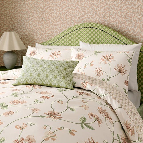 Honeysuckle & Sweetpea Duvet Cover Set - Rose