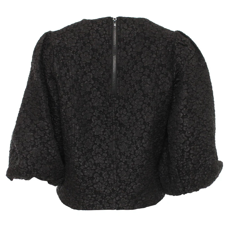 Quinn Floral Top - Black