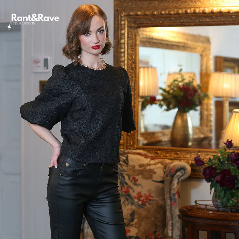 Quinn Floral Top - Black