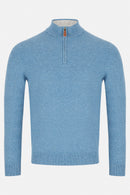 Quinn 1/4 Zip Jumper - Blue