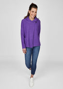 Mystic Grey Shawl Collar Jumper - Viola