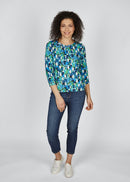 Blue Romance Print T-Shirt - Turquoise