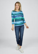 Blue Romance Print T-Shirt - Turquoise