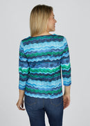 Blue Romance Print T-Shirt - Turquoise