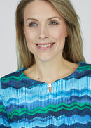 Blue Romance Print T-Shirt - Turquoise