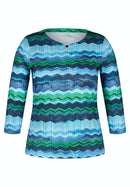 Blue Romance Print T-Shirt - Turquoise