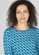 Blue Romance Print T-Shirt - Turquoise