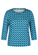 Blue Romance Print T-Shirt - Turquoise
