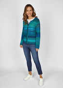 Blue Romance Zip Cardigan - Turquoise