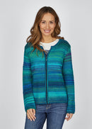 Blue Romance Zip Cardigan - Turquoise