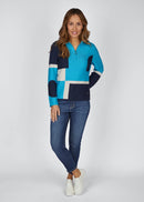 Blue Romance 1/2 Zip Jumper - Turquoise