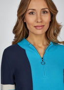 Blue Romance 1/2 Zip Jumper - Turquoise