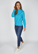 Blue Romance Polo Neck Jumper - Turquoise