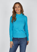 Blue Romance Polo Neck Jumper - Turquoise