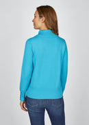 Blue Romance Polo Neck Jumper - Turquoise
