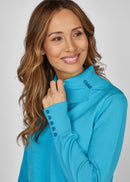 Blue Romance Polo Neck Jumper - Turquoise