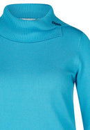 Blue Romance Polo Neck Jumper - Turquoise