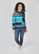 Blue Romance Drawstring Jumper - Turquoise