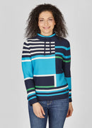 Blue Romance Drawstring Jumper - Turquoise